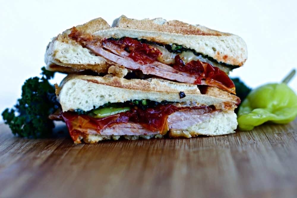 Waffled Torta Ham Sandwich