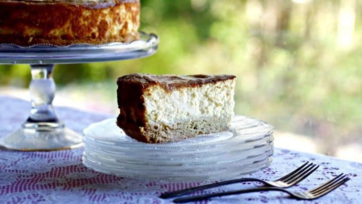 Buttermilk Cheesecake With Rhubarb Glaze