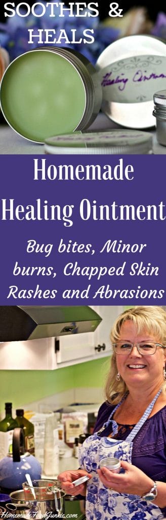 Homemade Healing Ointment soothes rashes, minor burns, chapped skin and abrasions https://homemadefoodjunkie.1wp.site