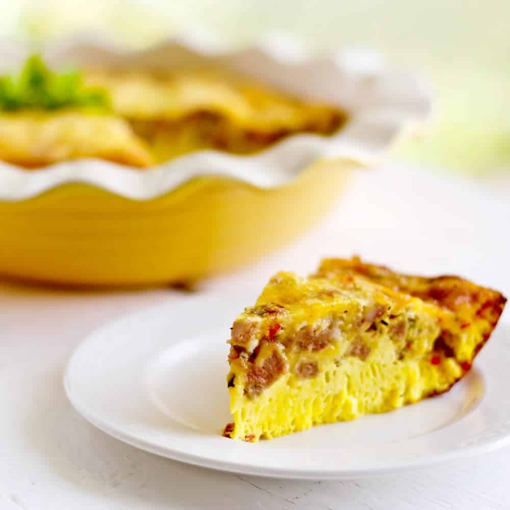 Crustless Sausage Cheese Quiche low carb, low sugar and gluten free https://homemadefoodjunkie.1wp.site