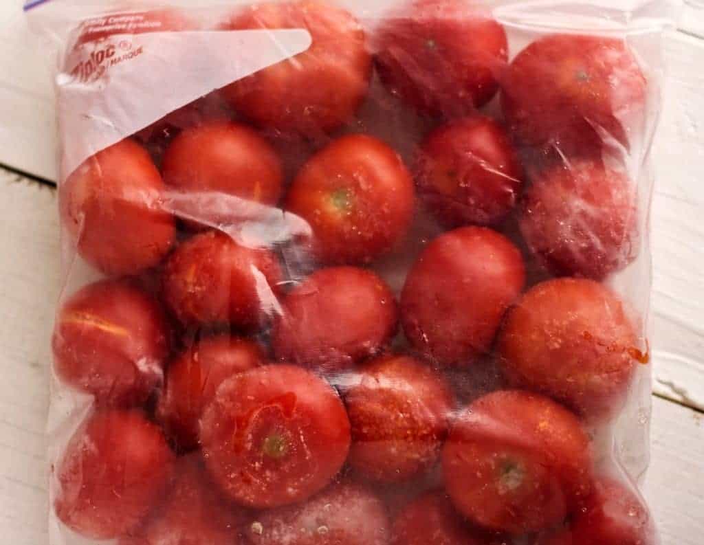 Freezing Tomatoes whole