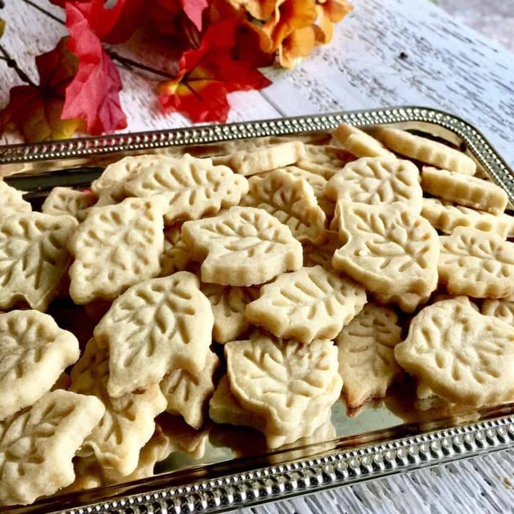 Sugar Cookie Fall Leaves made with Pie stamps