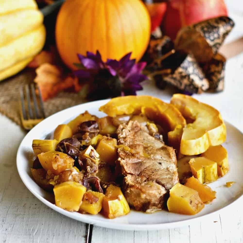 Slow Cooker Pork Apple Squash Dinner
