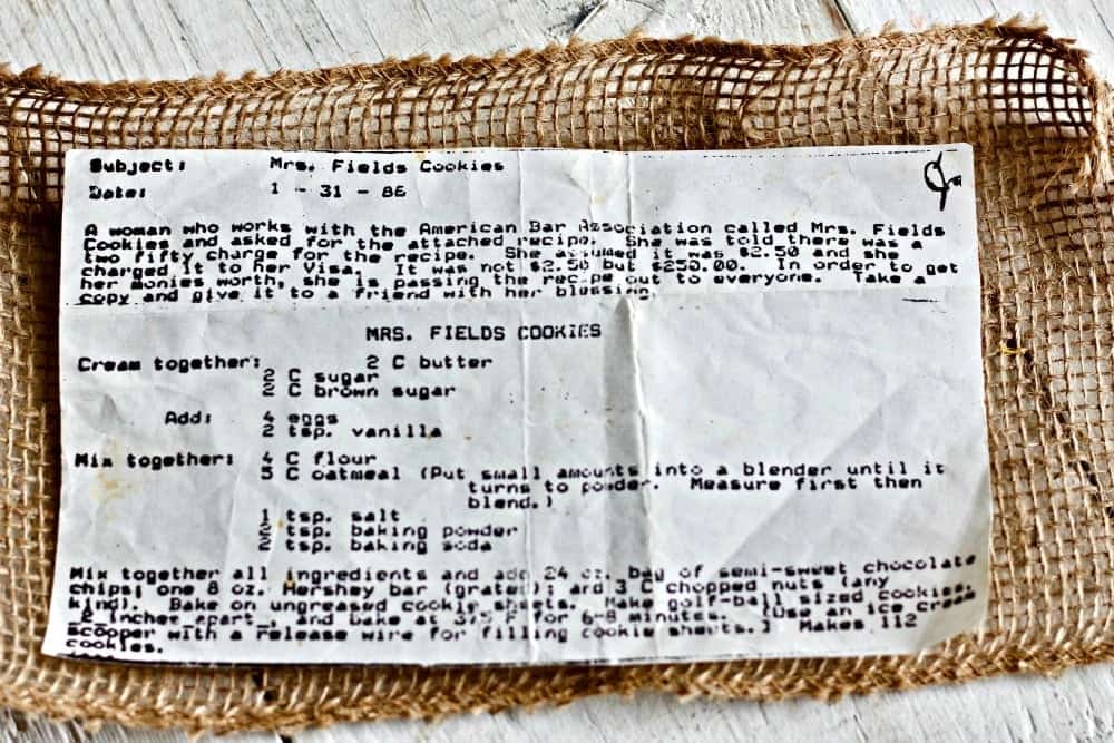 Mrs Fields cookies