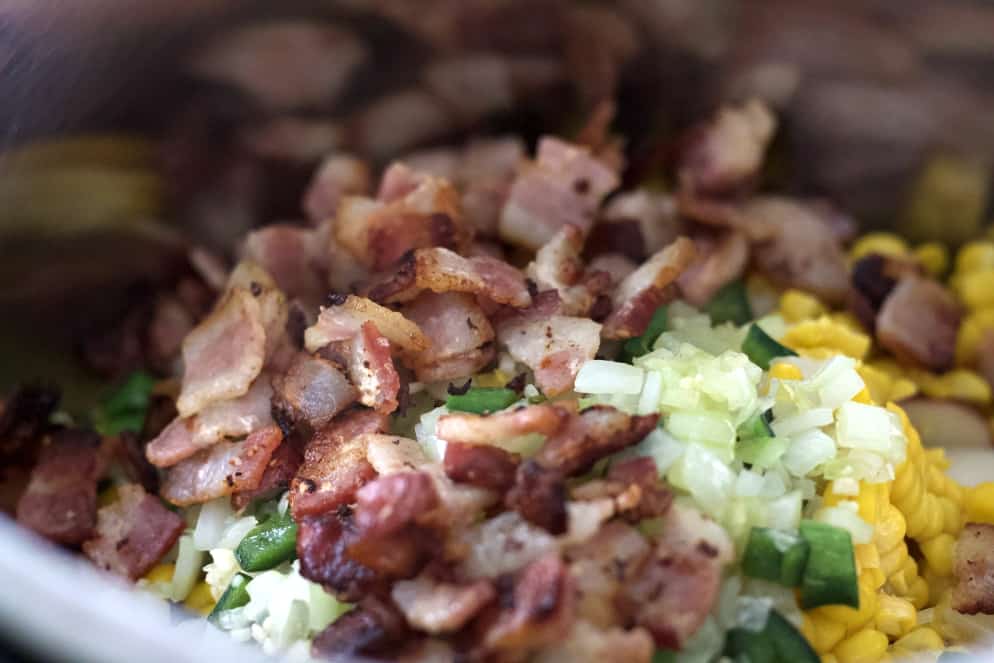 bacon, onion peppers and garlic in instant pot
