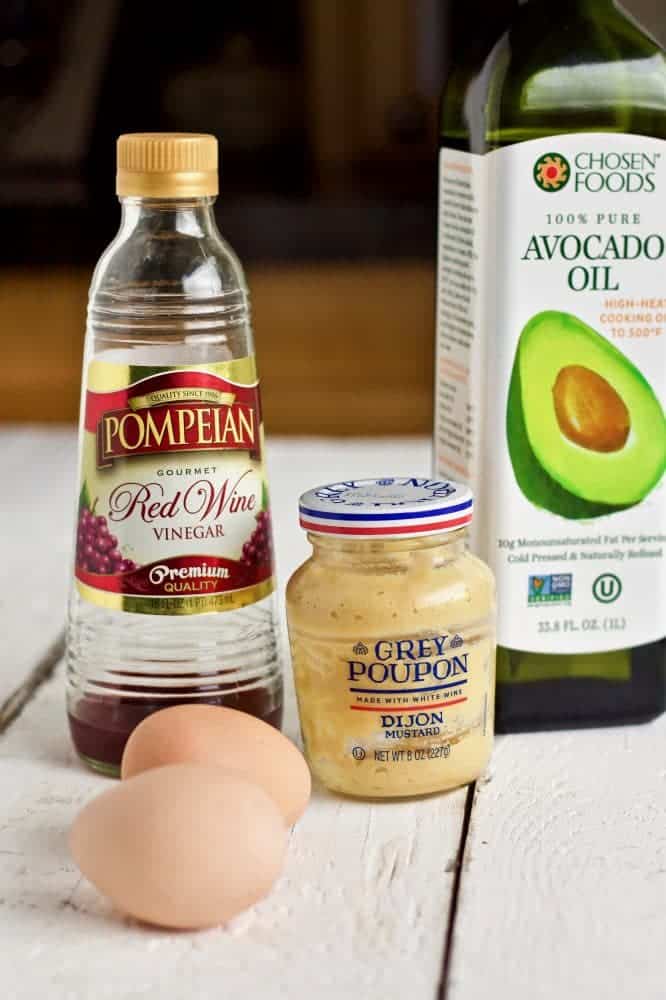 Ingredients for healthy homemade mayonnaise