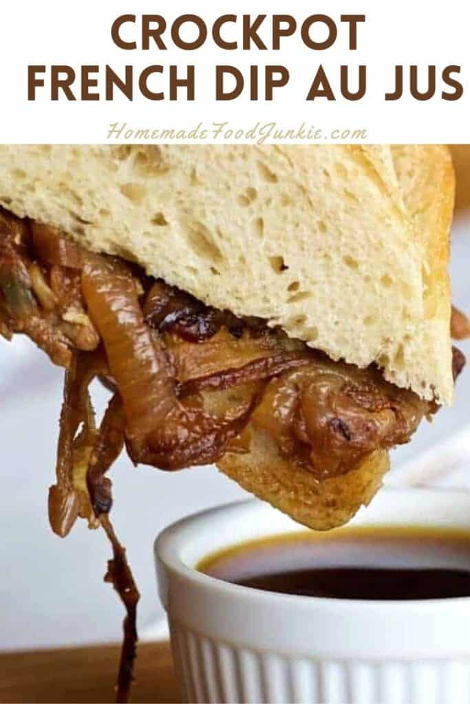 Crockpot french dip au jus-pin image