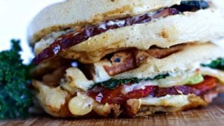 Waffled Torta Ham Sandwich