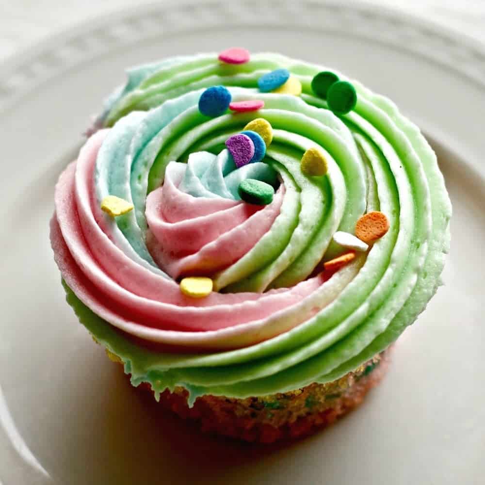 These adorable multi colored rainbow cupcakes are not only delicious, they are super cute! Colorful and fun, they are sure to be a hit at any gathering.