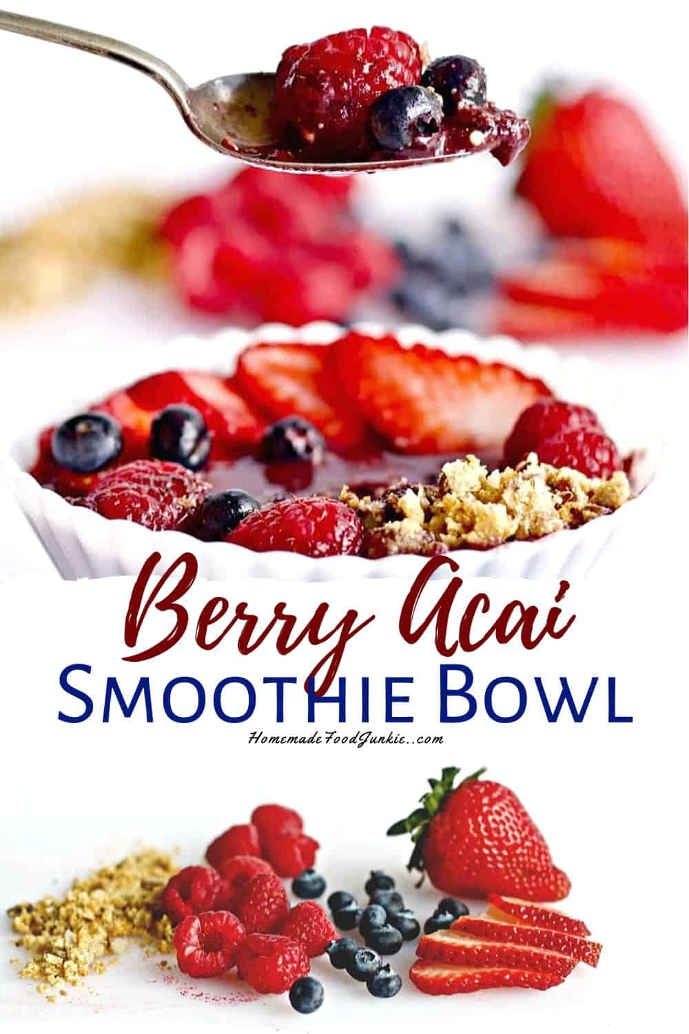 Berry Acai smoothie bowl-pin image