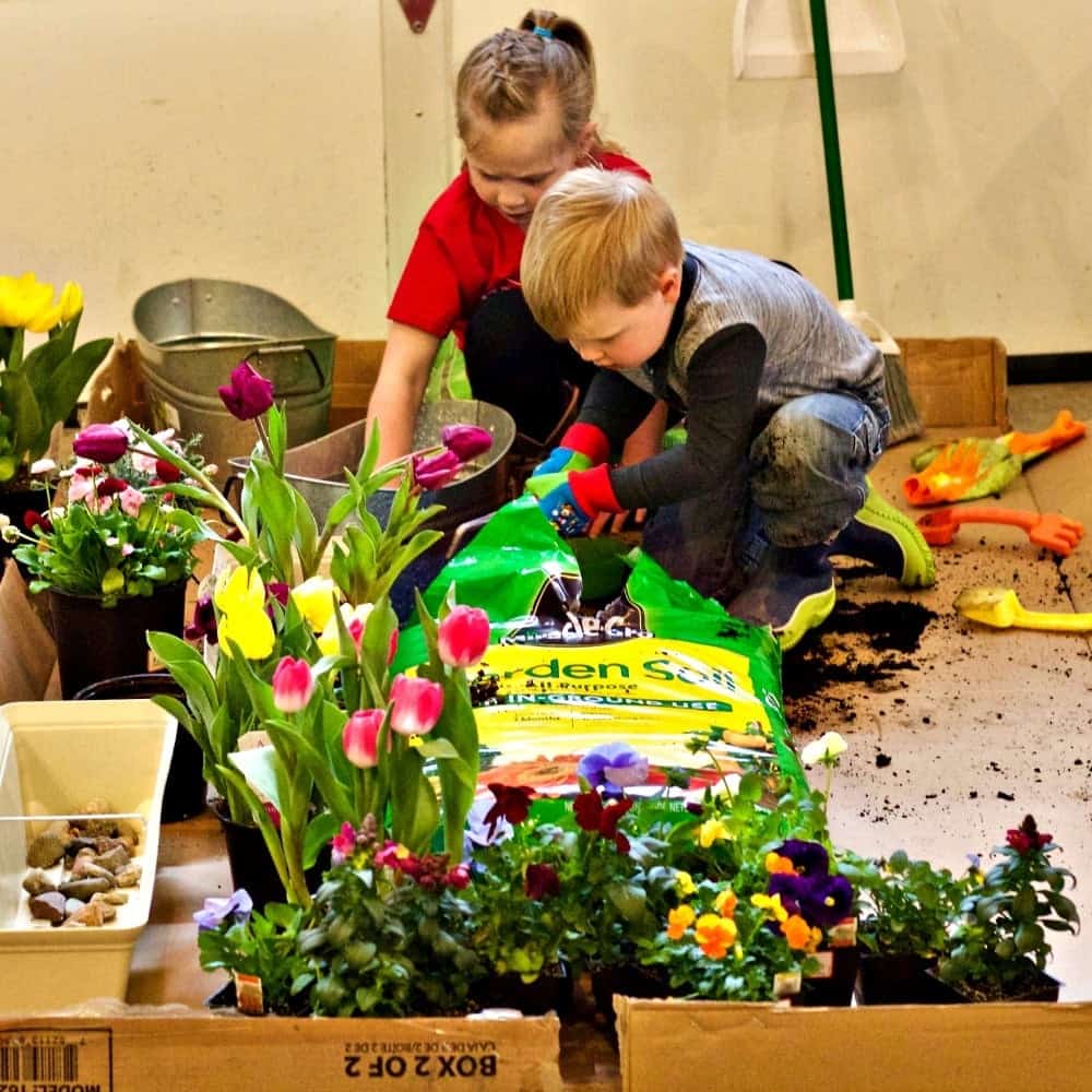 Container gardening is a bit messy