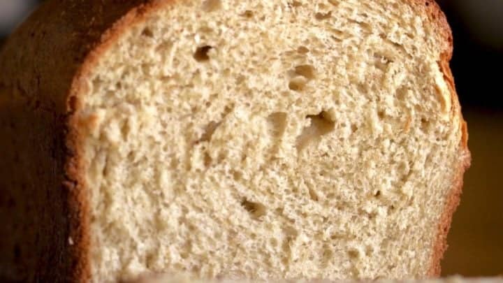 Irish Oat Bread cut for crumb shot.