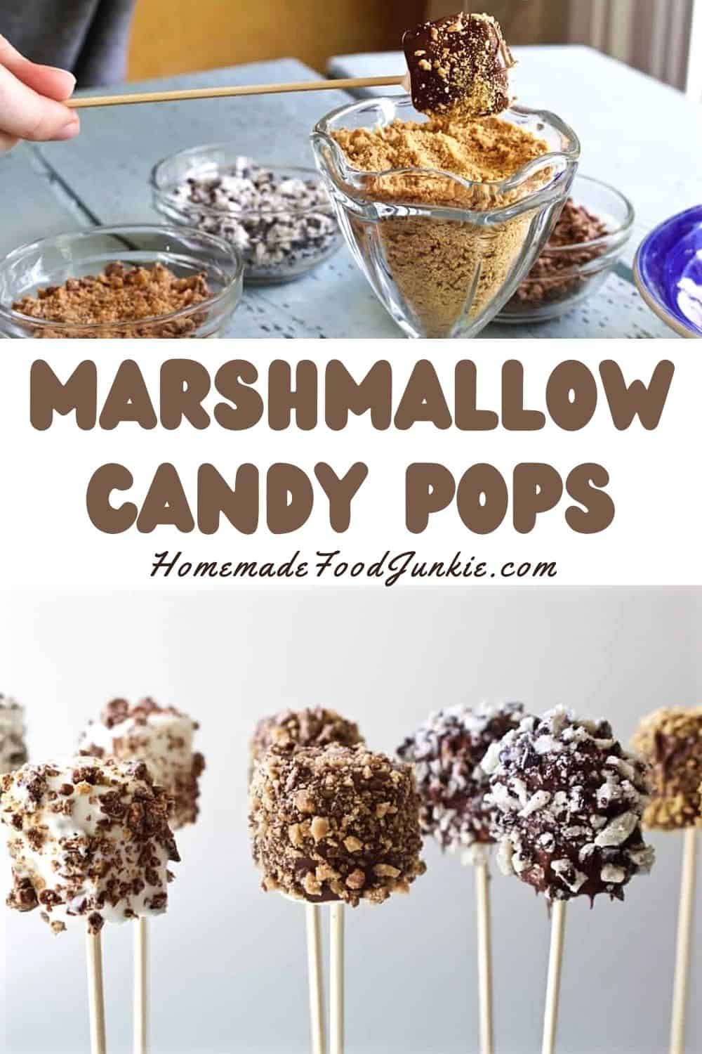 Marshmallow candy pops-pin image