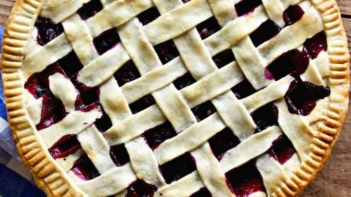 Blueberry Lime Pie with a coconut oil crust