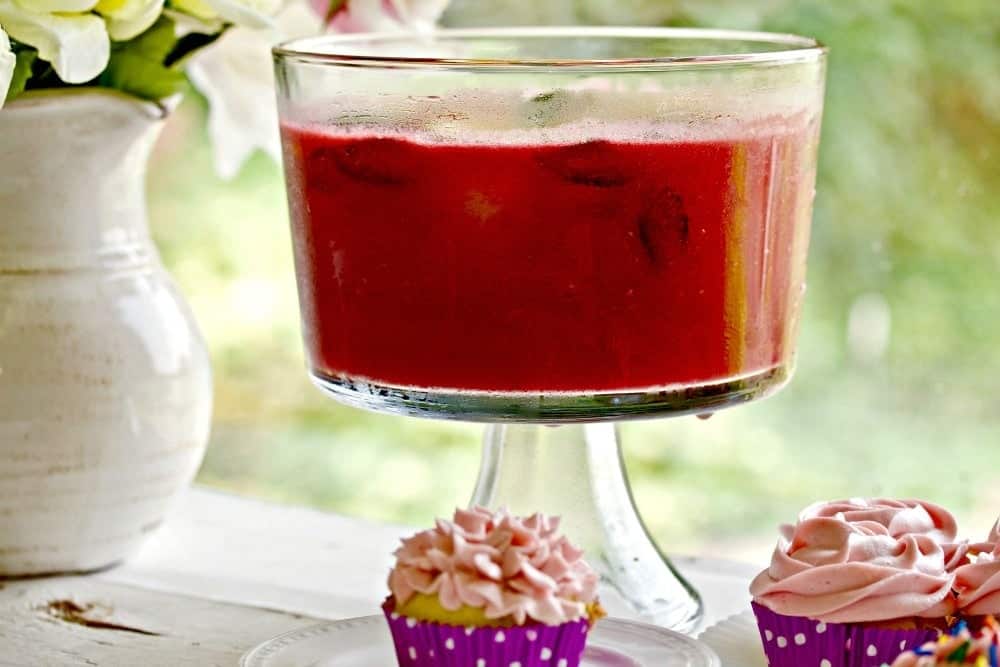 Watermelon Raspberry Party Punch recipe. No added sugar. Pureed fruits and mint. Yum!