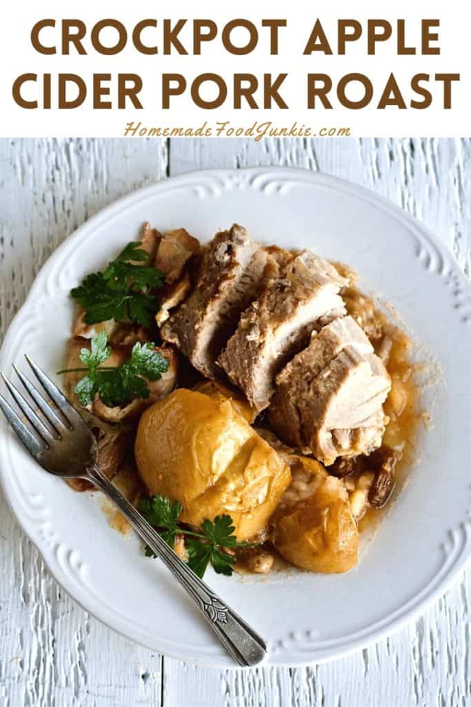 Crockpot apple cider pork roast-pin image