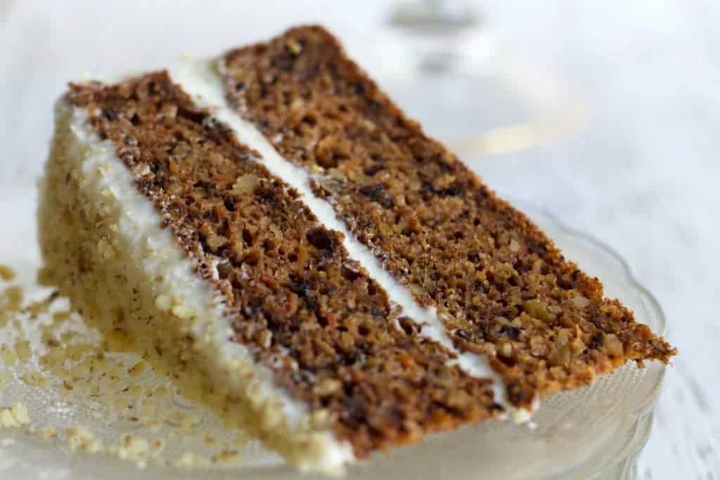 a cut slice of Carrot Pineapple Cake