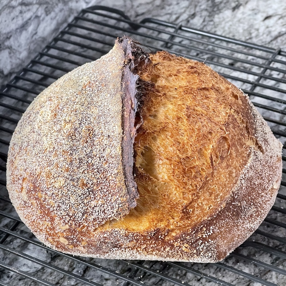 tartine loaf with ear