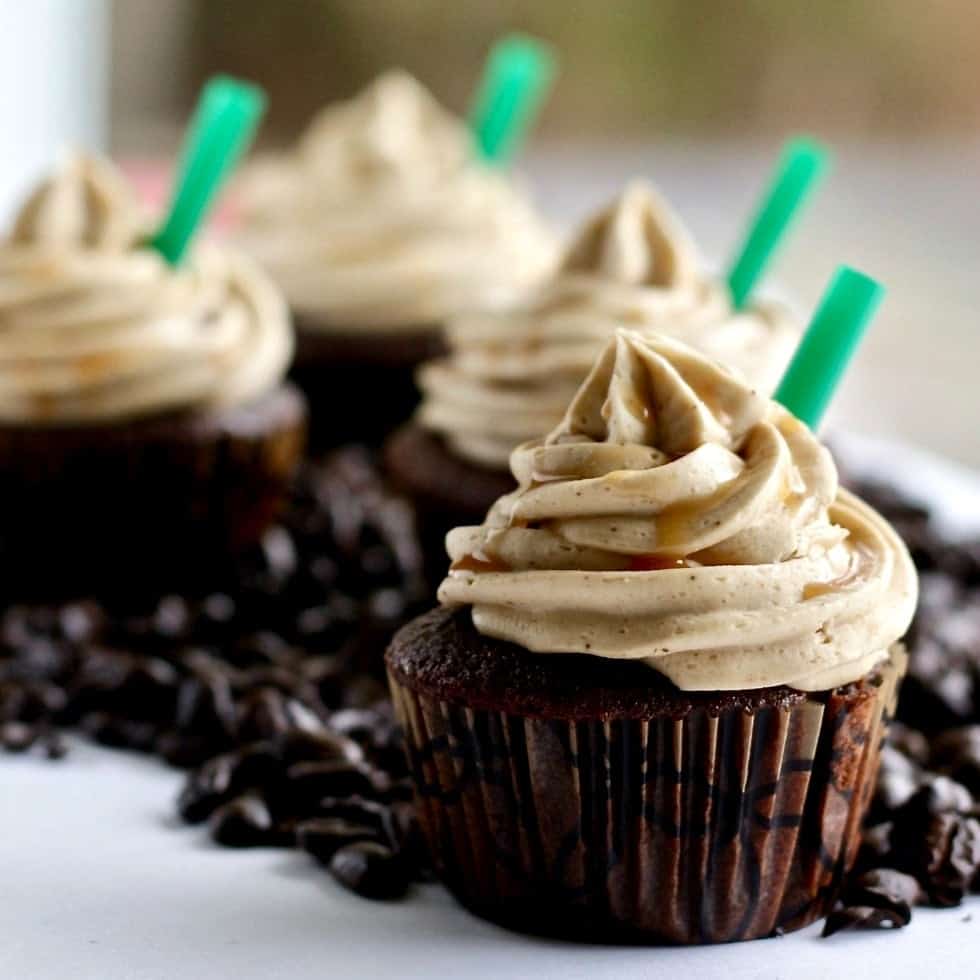 Lemon Rose Cake 4 Mocha cupcakes with espresso buttercream frosting