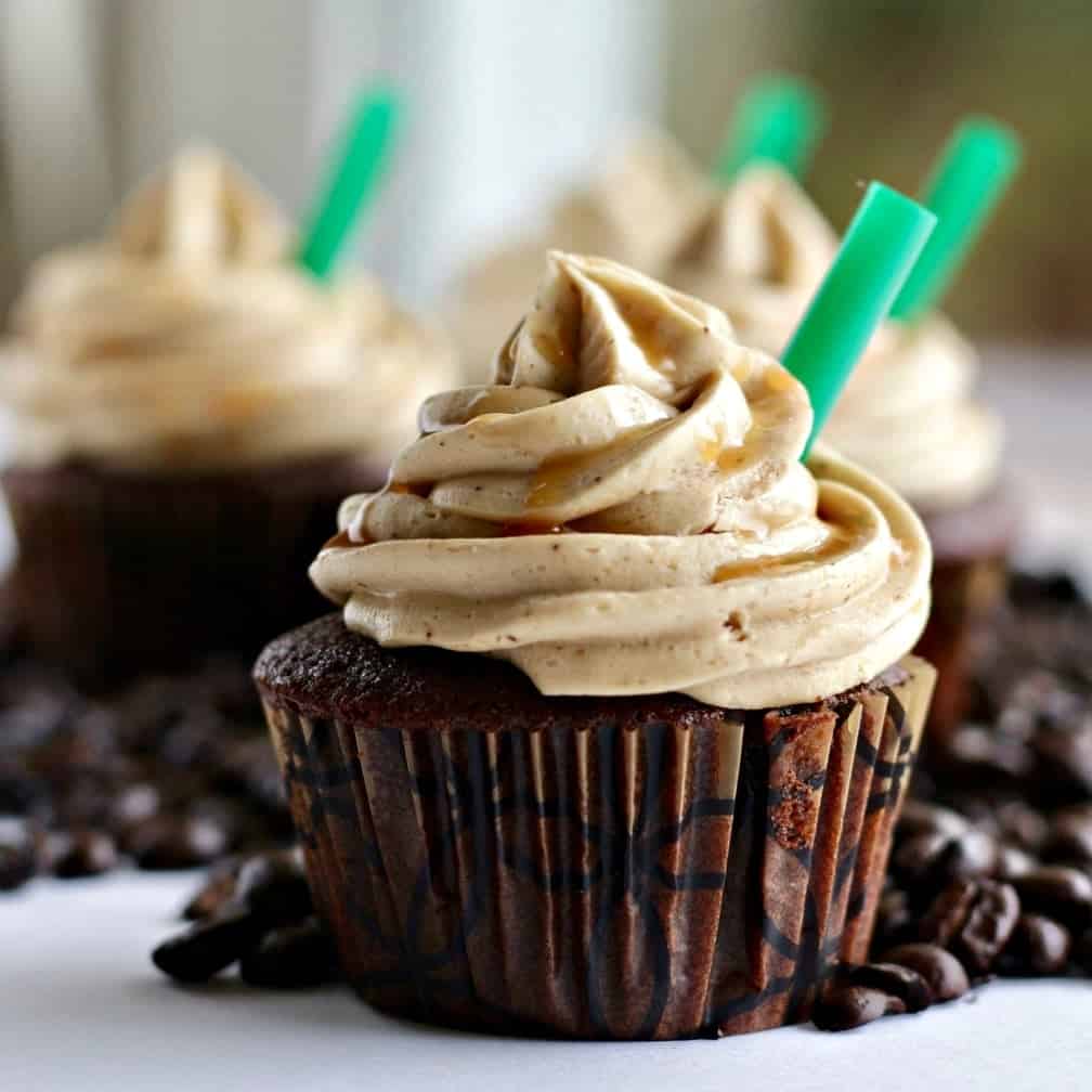Mocha cupcakes with espresso buttercream frosting