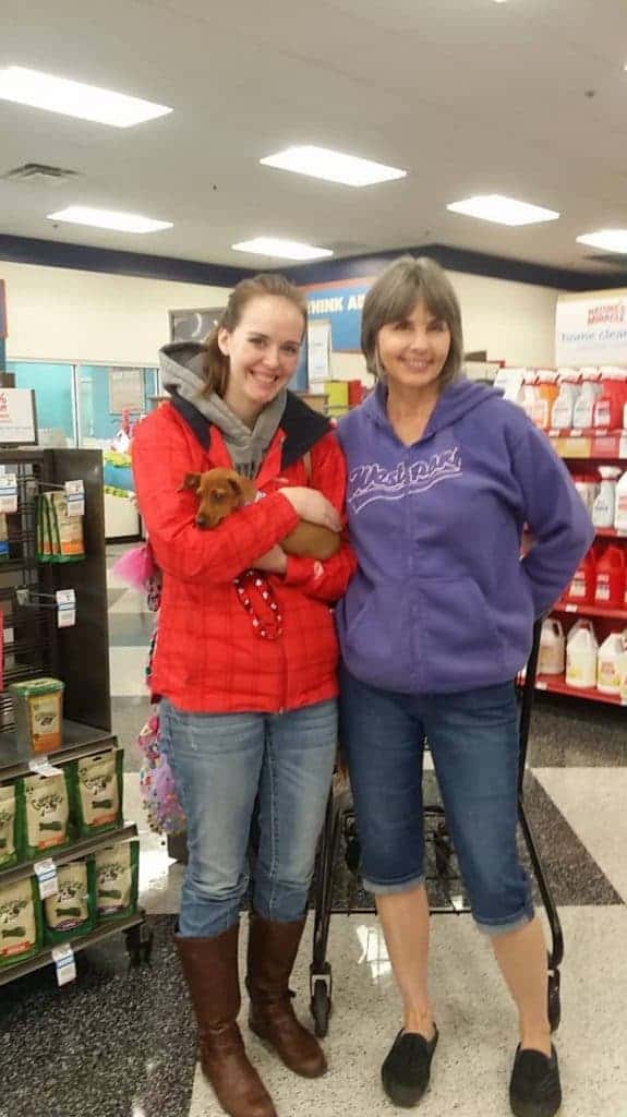 At Olympia Petsmart picking up our Chiweenie pup Carson. Didn't know he was already sick