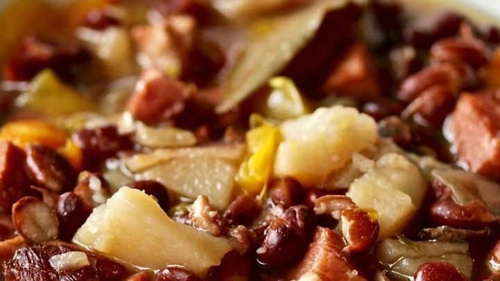 Instant Pot Hambone Bean Soup close up