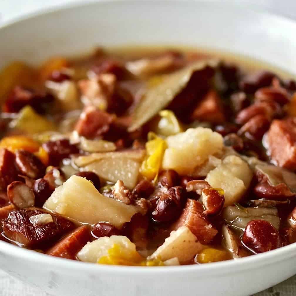 Instant Pot Hambone Bean Soup close up