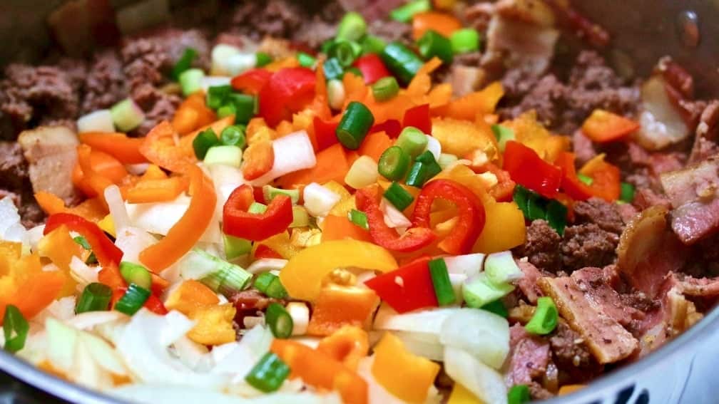 Making Moose Meat Skillet Dinner