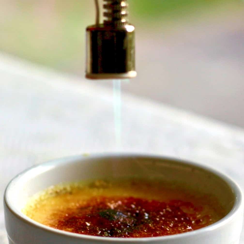 torching the Creme Brûlée.