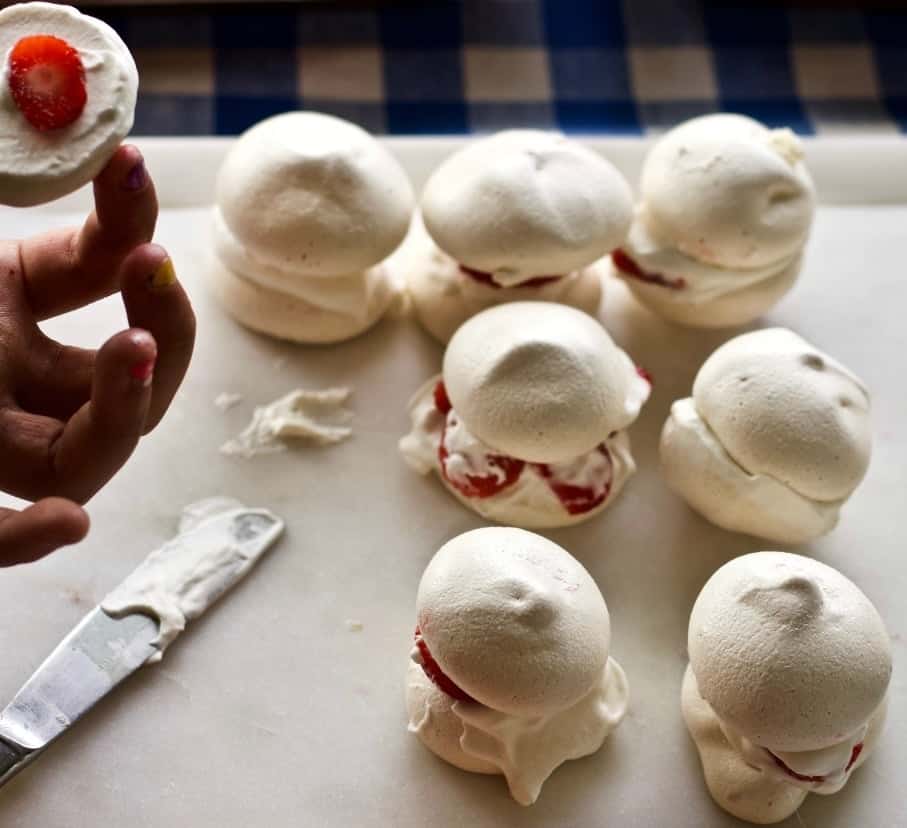 Double stuffed Berry Meringues