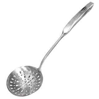 Skimmer Slotted Spoon, [Rustproof, Integral Forming, Durable] Newness 304 Stainless Steel Slotted Spoon with Vacuum Ergonomic Handle, Comfortable Grip Design Strainer Ladle for Kitchen, 14.96 Inches