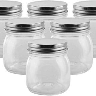 Golden Spoon Mason Jars, With Regular Lids, and Lids for Drinking, Dishwasher Safe, BPA Free, (Set of 6) (10 oz)