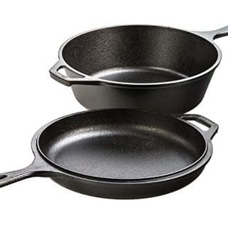 Lodge LCC3 Cast Iron Combo Cooker, Pre-Seasoned, 3.2-Quart