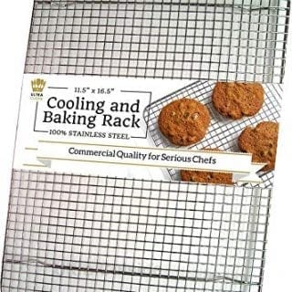 Ultra Cuisine 100% Stainless Steel Wire Cooling Rack for Baking fits Half Sheet Pans  Cool Cookies, Cakes, Breads - Oven Safe for Cooking, Roasting, Grilling - Heavy Duty Commercial Quality