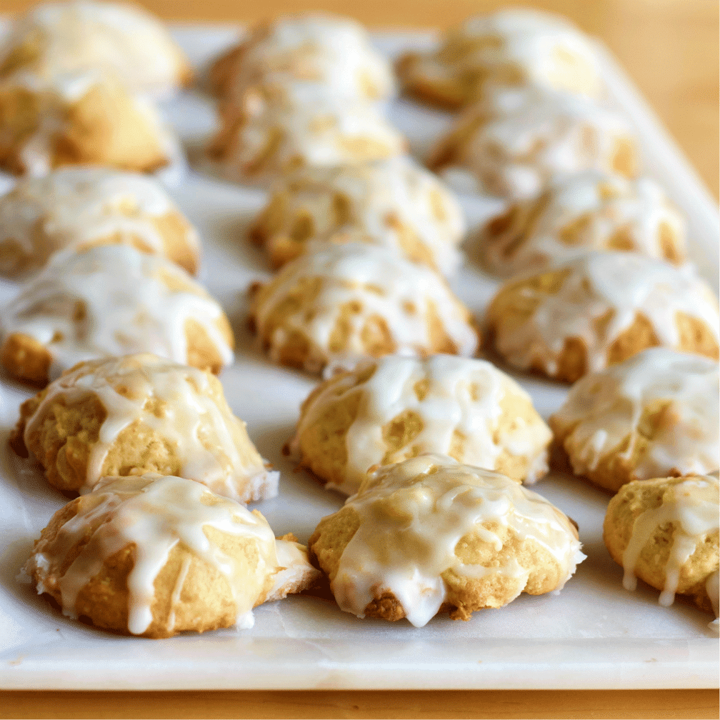 Pineapple White Chocolate Macadamia cookies on a party plate