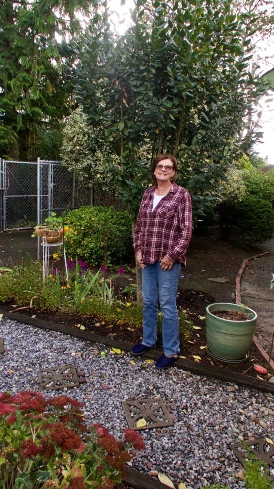Brigitte and her Bay Leaf Tree