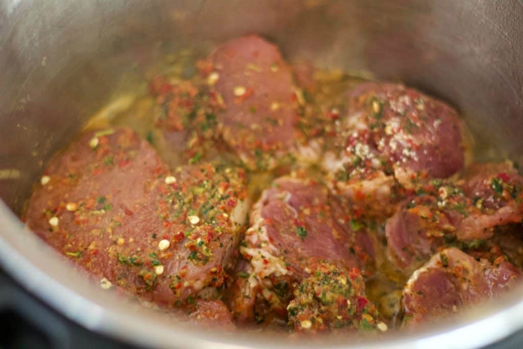 Brown pork pieces
