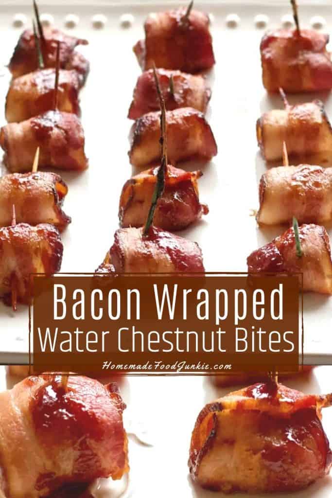 Bacon Wrapped Water Chestnuts-pin image