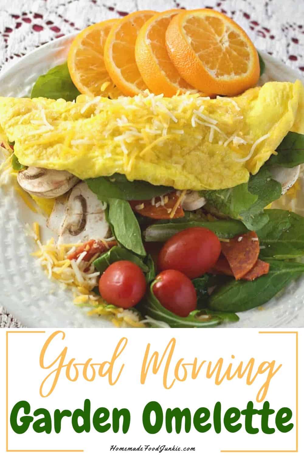 good morning garden omelette-pin image