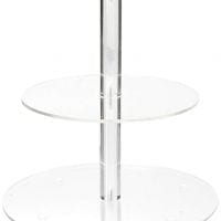 YestBuy 3 Tier Round Wedding Party Acrylic Cake Cupcake Tree Tower Maypole Display Stand 1 pc/Pack (3 Tier Round with Base(4.7" between 2 layers))