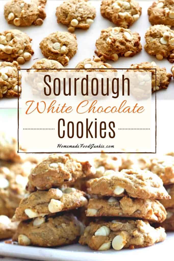 Sourdough white chocolate cookies-pin image