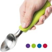SUMO Ice Cream Scoop: Solid Stainless Steel - Non-slip Rubber Grip - Dishwasher Safe [Green]