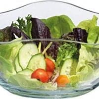Large Clear Glass Wavy Salad Bowl, Mixing Bowl, All Purpose Round Serving Bowl