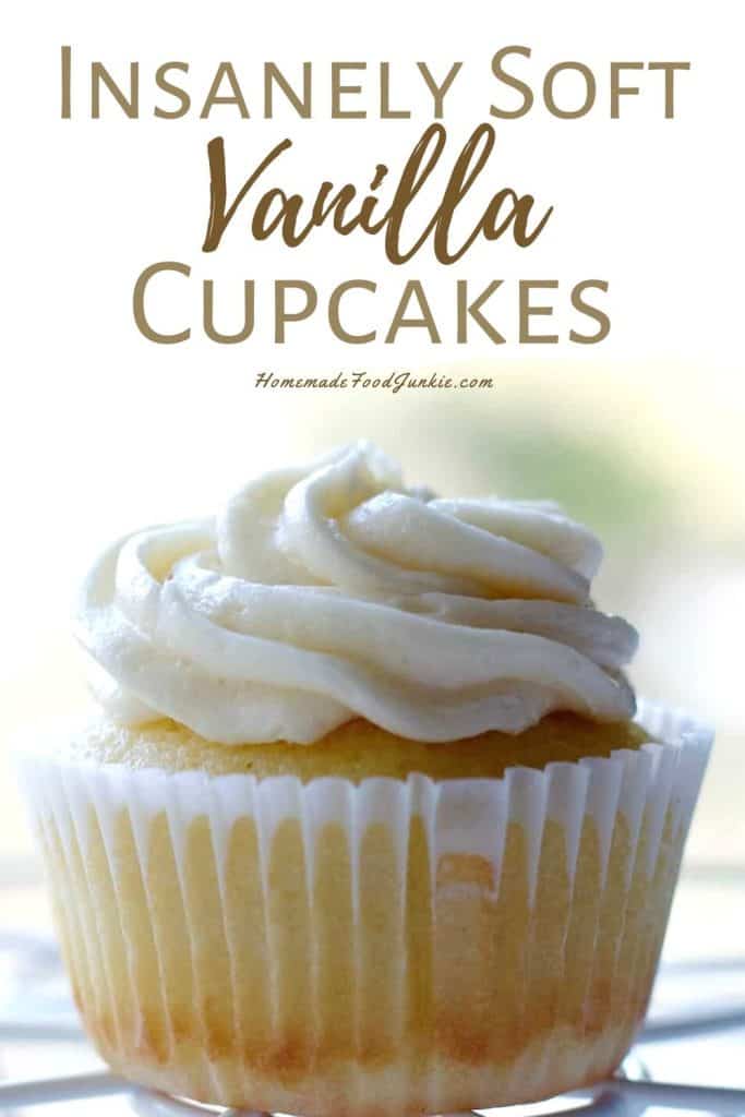 Insanely soft vanilla cupcakes-pin image