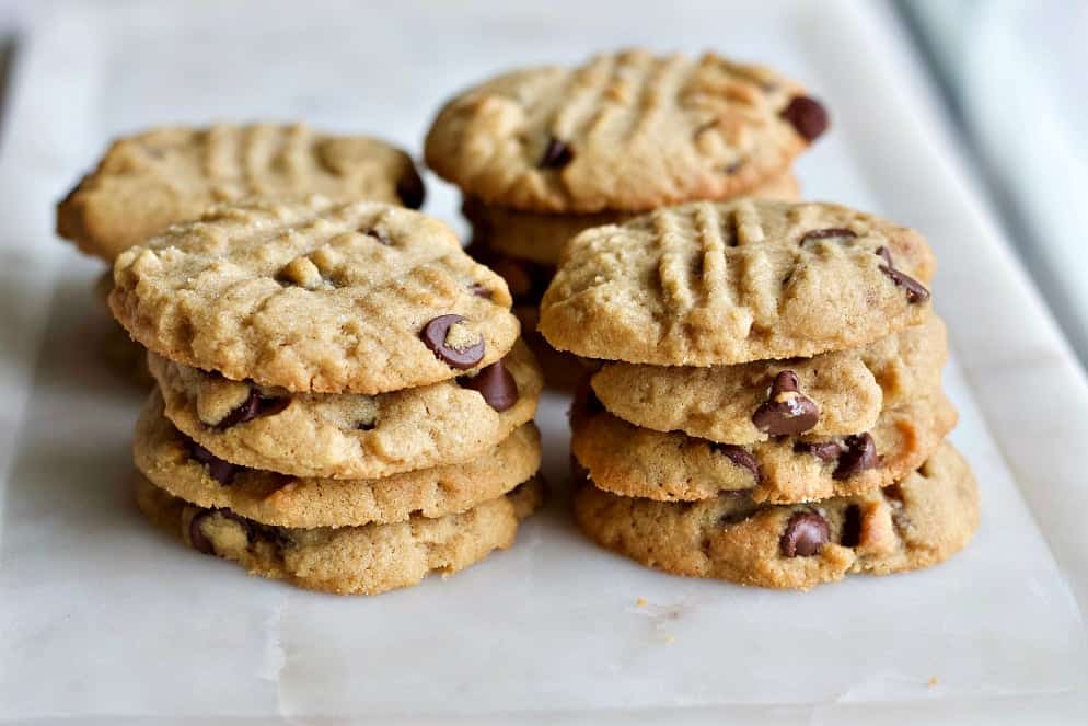 Peanut Butter Cookies with sourdough and chocolate chips