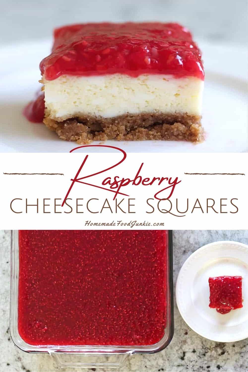 Raspberry Cheesecake Squares-pin image