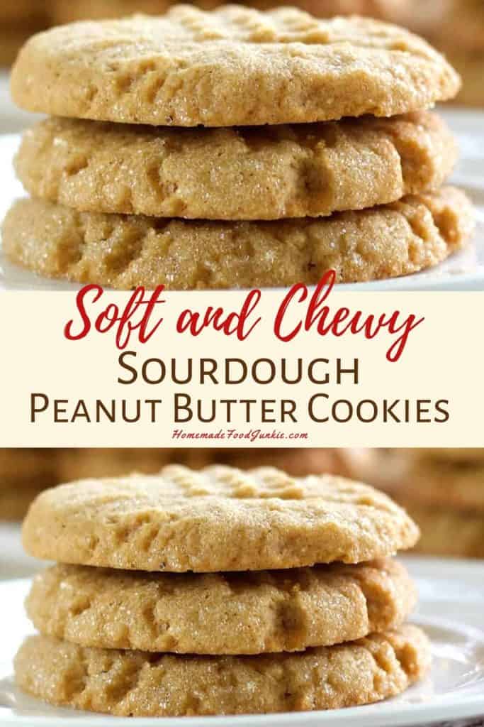 soft and chewy sourdough peanut butter cookies-pin image