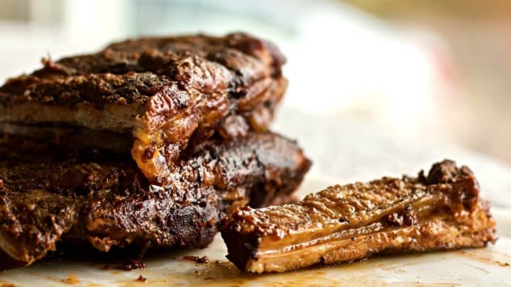 ButcherBox baby back ribs with dry rub.