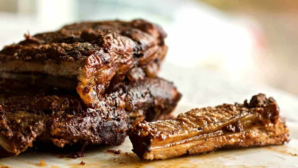 ButcherBox baby back ribs with dry rub.