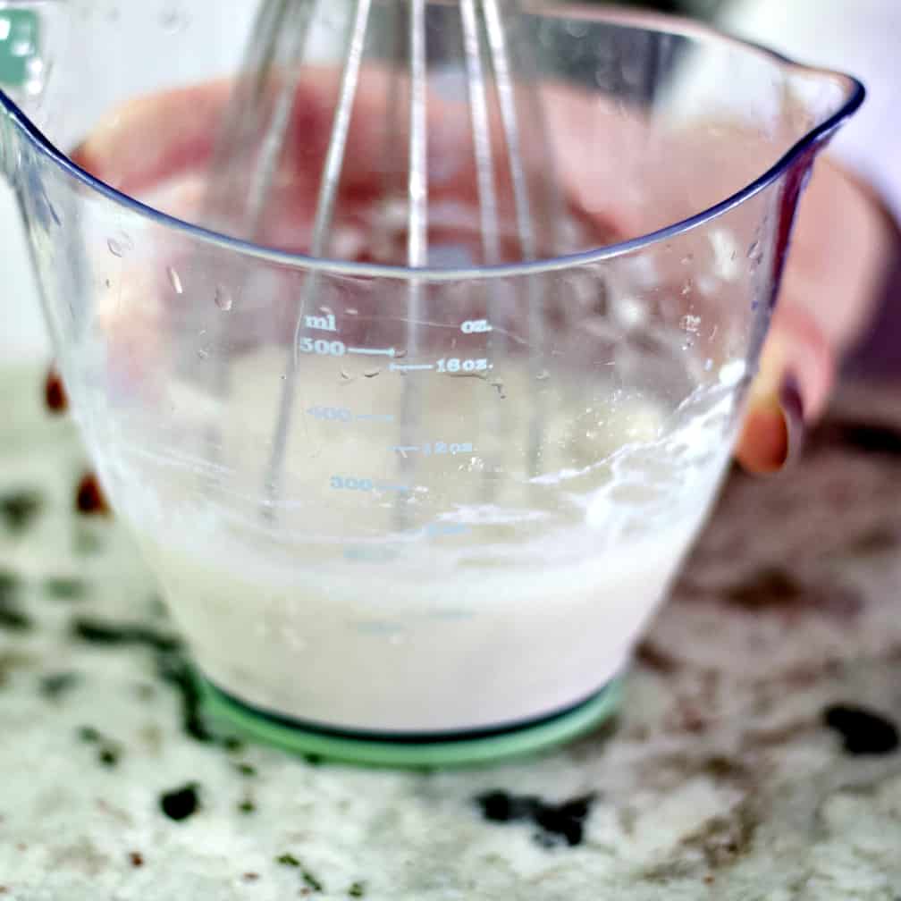 whisk flour and water
